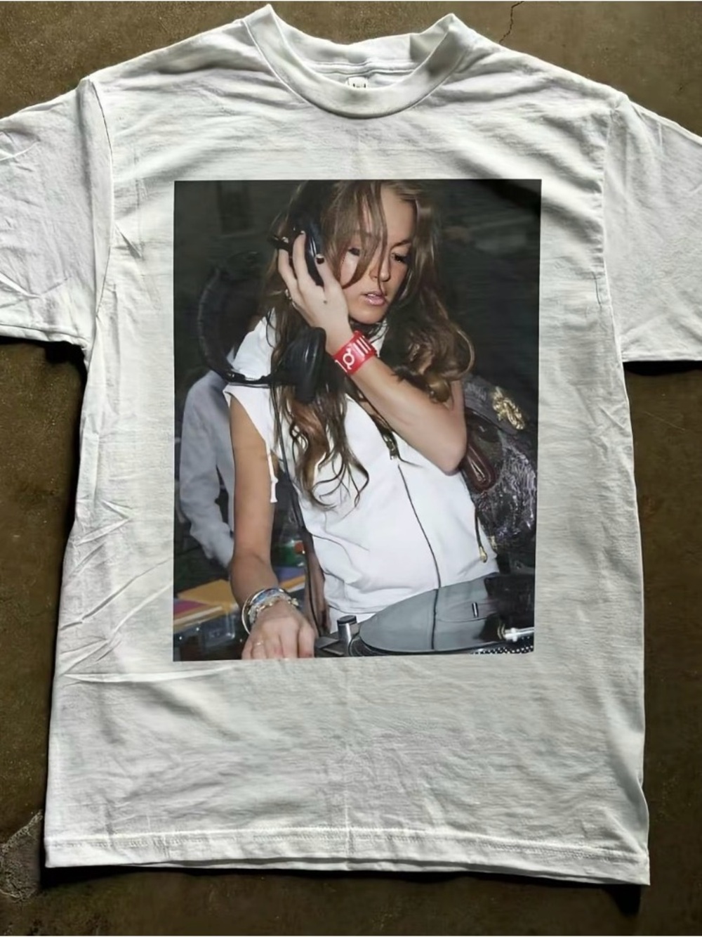 White Graphic Photo Print Women’s Tee